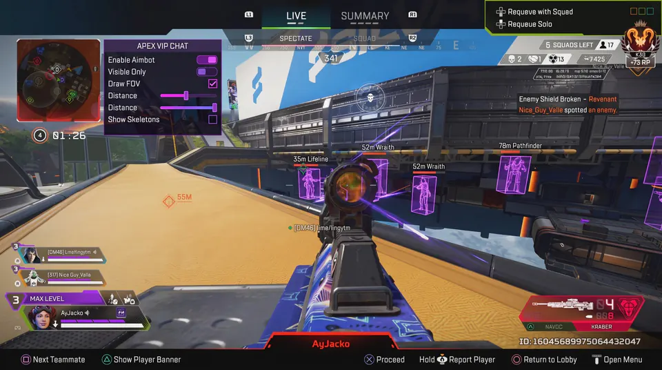 Apex Skin Changer Cheat / Unlock All Guide — Apex cheat gameplay screenshot