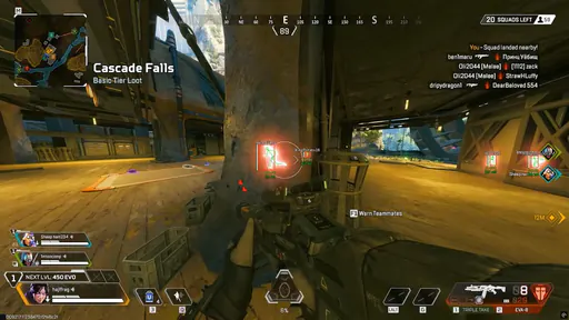 Apex Legends skeleton ESP wallhack showing players through walls with boxes and distances